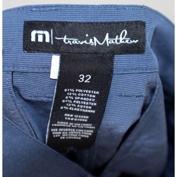 Travis Mathew Mens Blue Shorts 32 Polyester Cotton Spandex Blend Preppy Casual - Picture 3 of 11